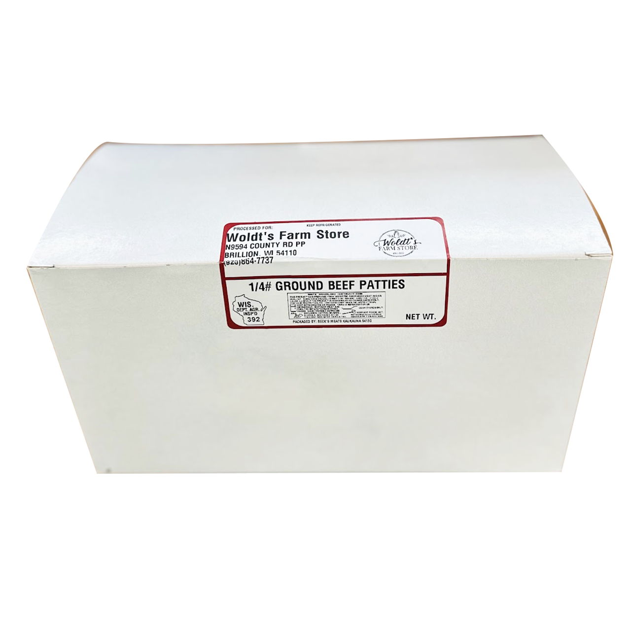 1/4 lb. Beef Patties - 5 lb. Package