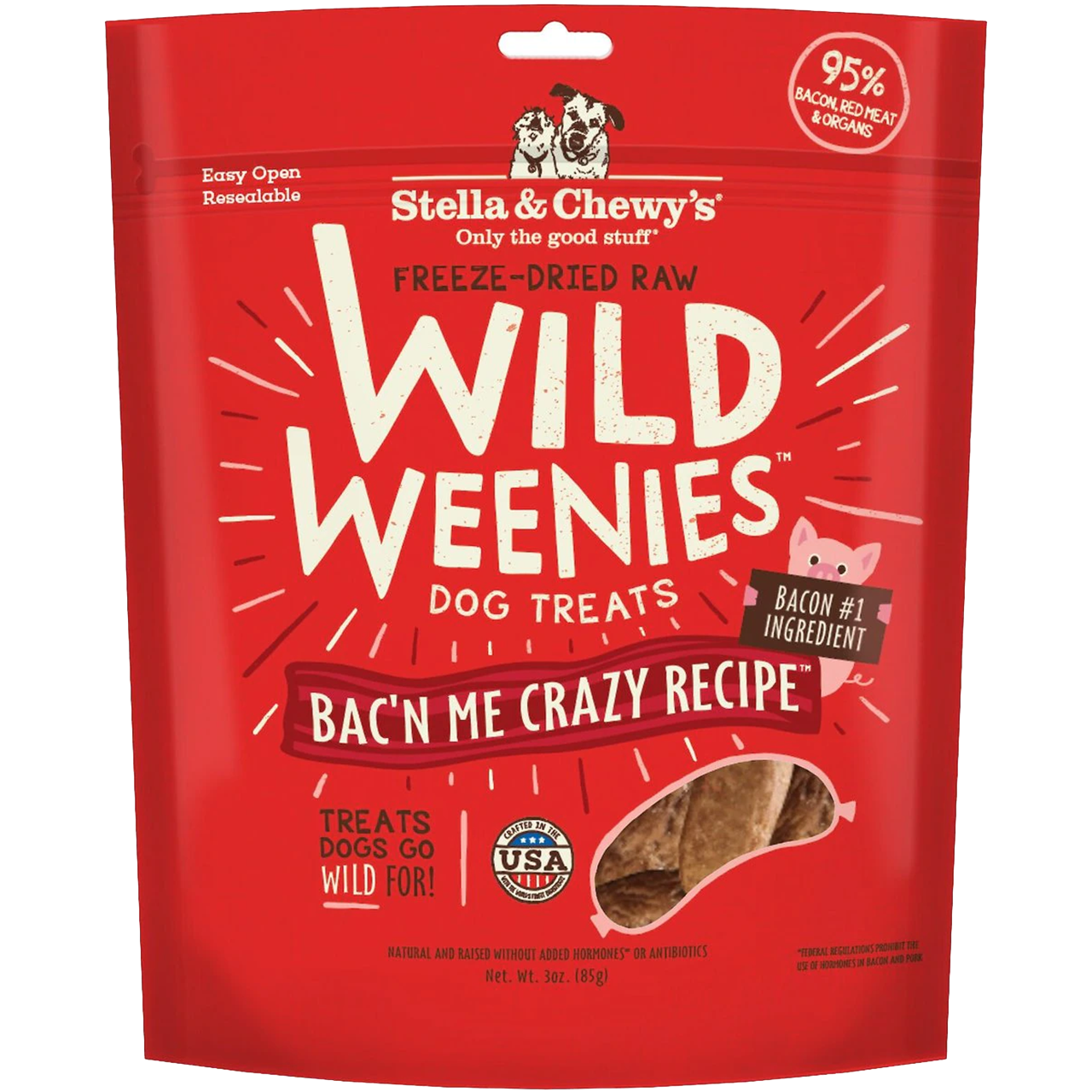 Wild Weenies Bac'n Me Crazy Recipe Freeze-Dried Raw Dog Treats