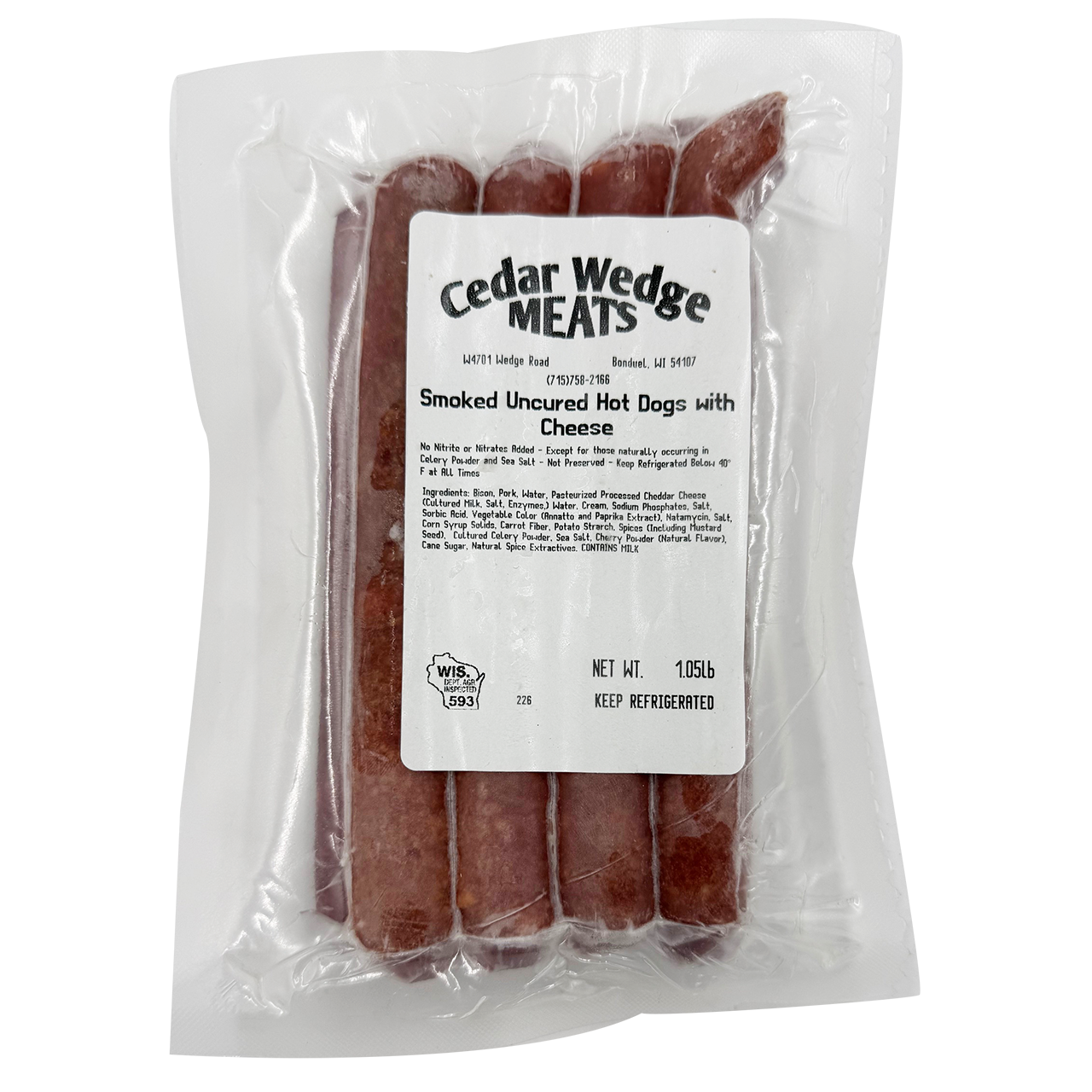 Bison Smoked Hot Dogs With Cheese