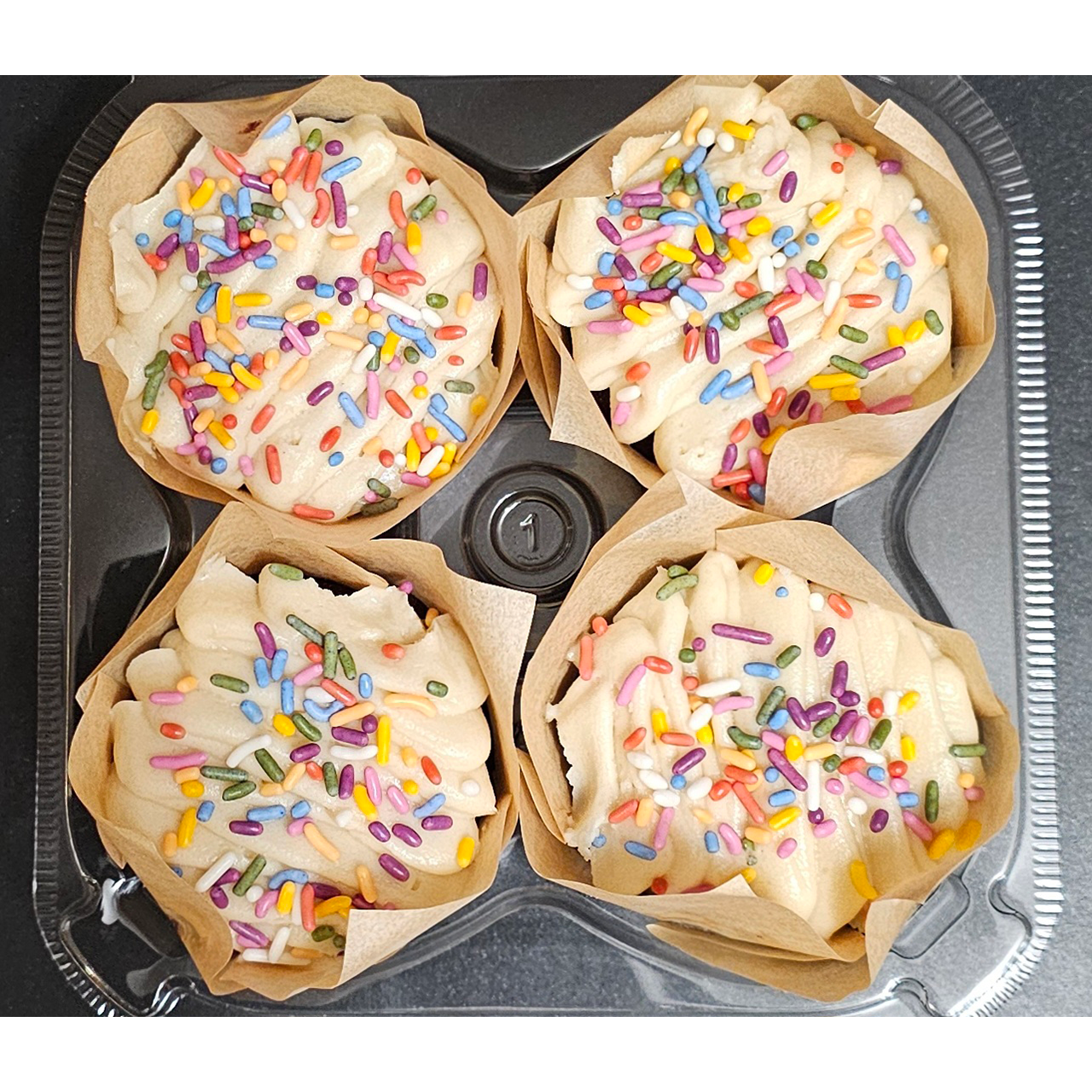 Chocolate Cupcake w/Buttercream Icing & Dye Free Sprinkle - Gluten Free - 4 pack