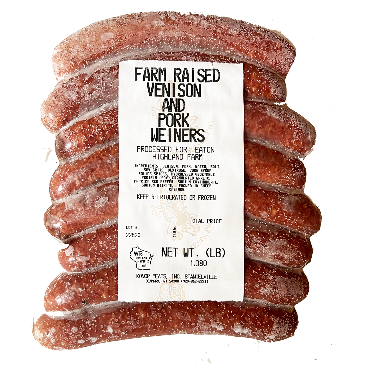 Red Deer & Pork Weiners - Farm Raised