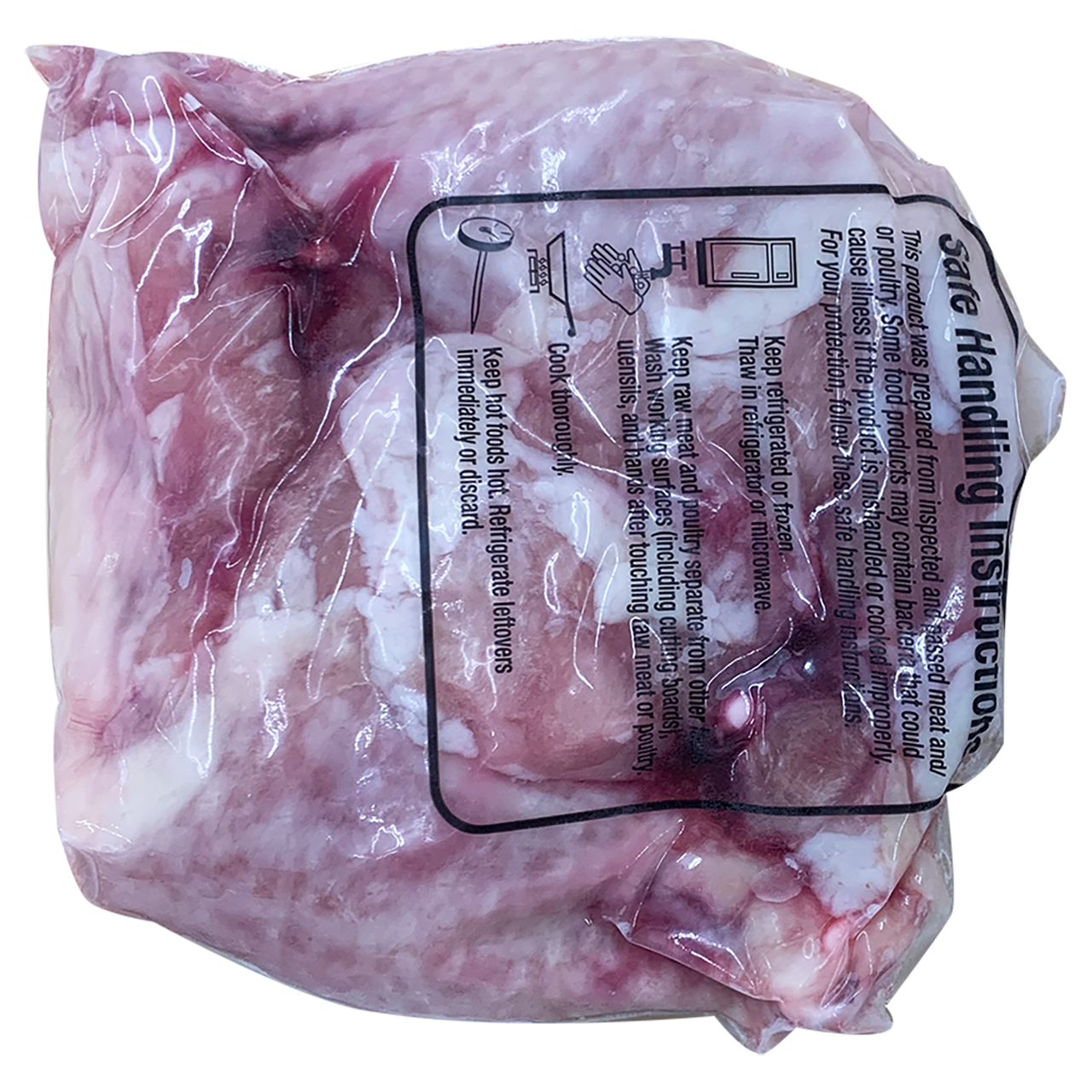 The back of a package of chicken legs from Waseda Farms.