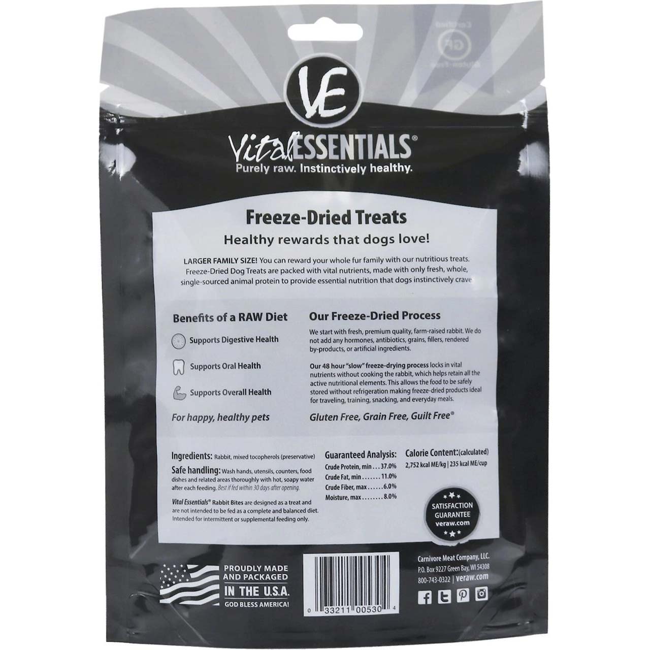 Rabbit Bites Freeze-Dried Raw Dog Treats