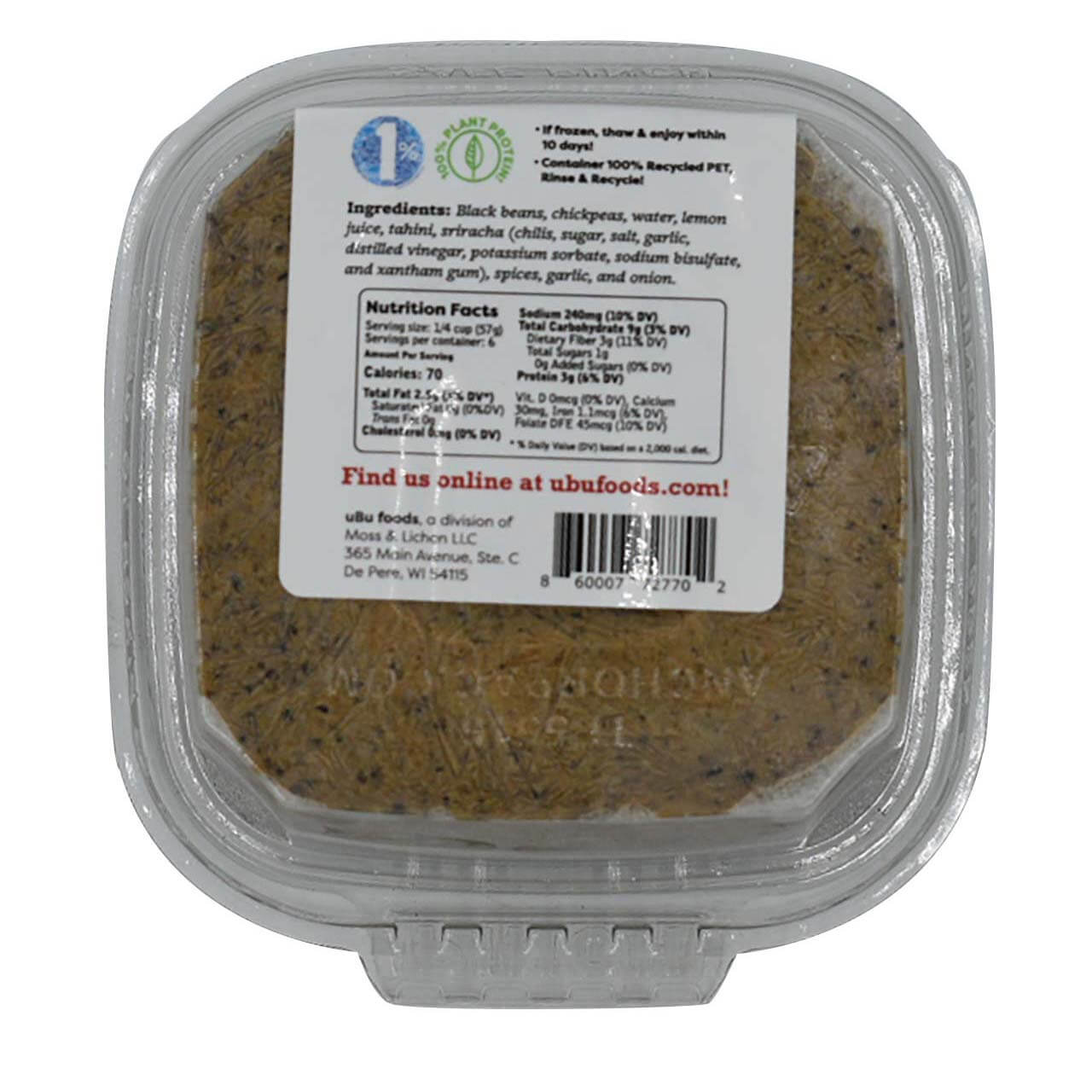 Black Bean Sriracha Hummus