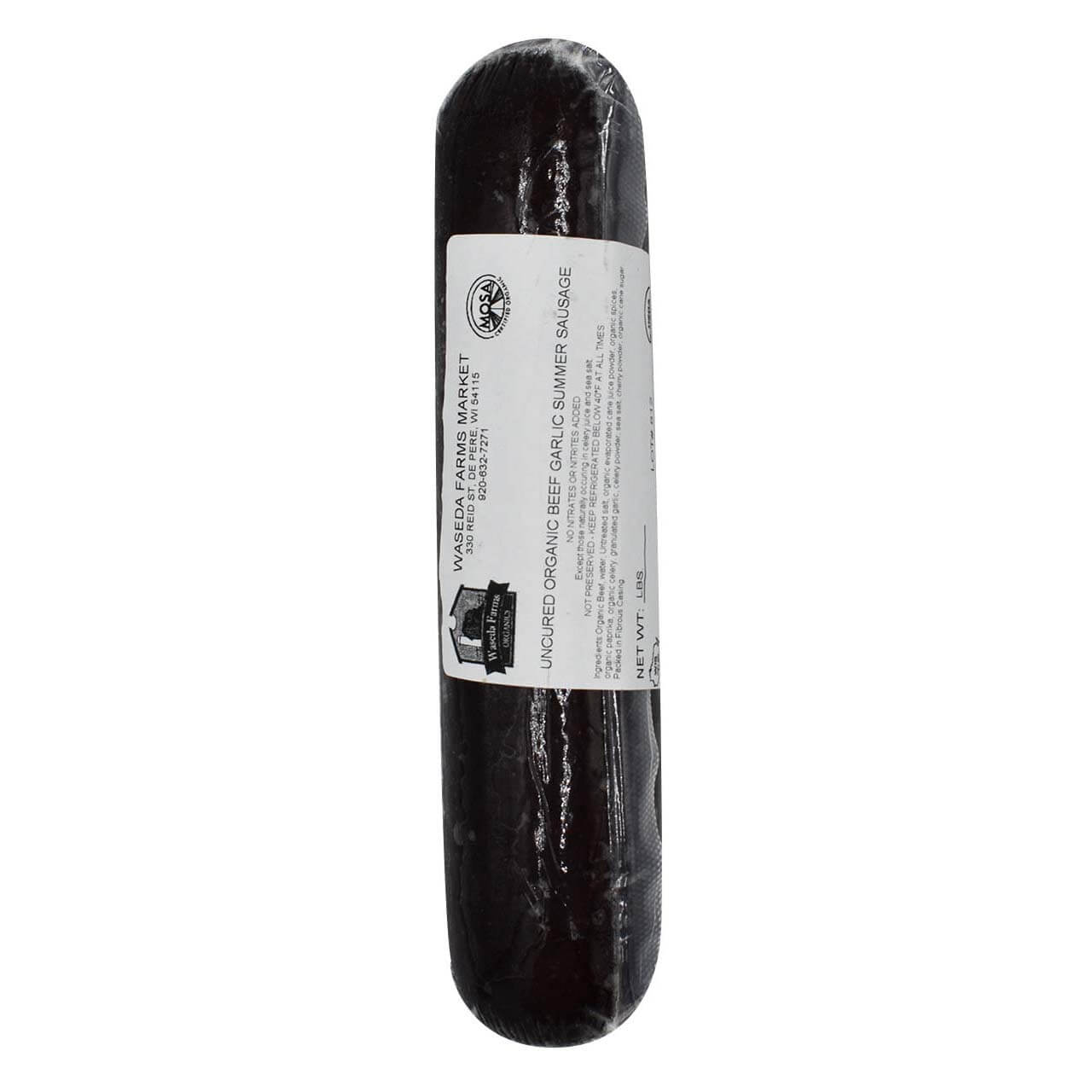 Beef Summer Sausage Garlic - Uncured - Organic