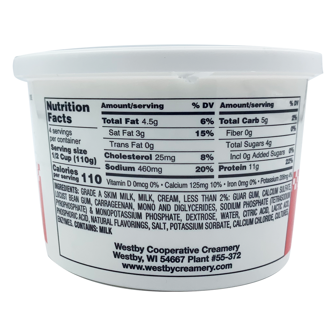 Westby Cottage Cheese 4% small curd