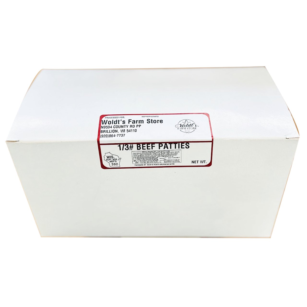 1/3 lb. Beef Patties - 5 lb. Package