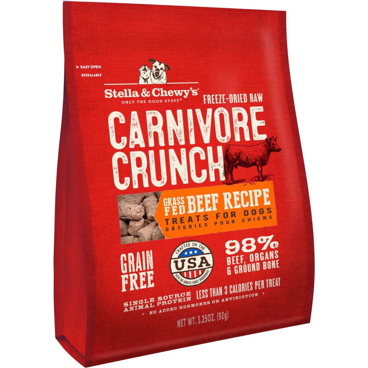 Carnivore Crunch Grass-Fed Beef Recipe Freeze-Dried Raw Dog Treats