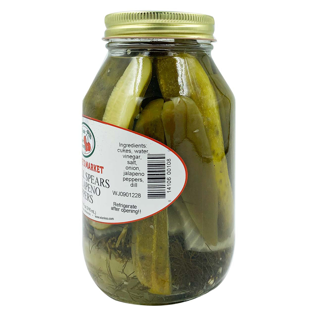 Hot Dill Spears With Jalapeno Peppers