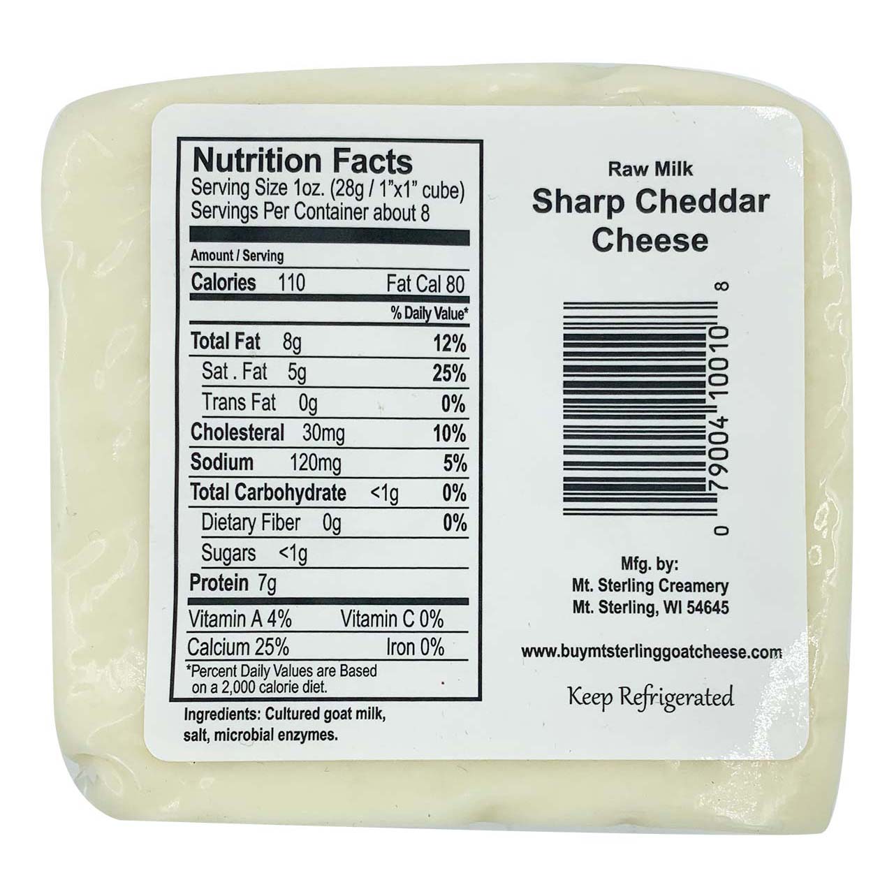 Raw Goat Milk Sharp Cheddar Cheese