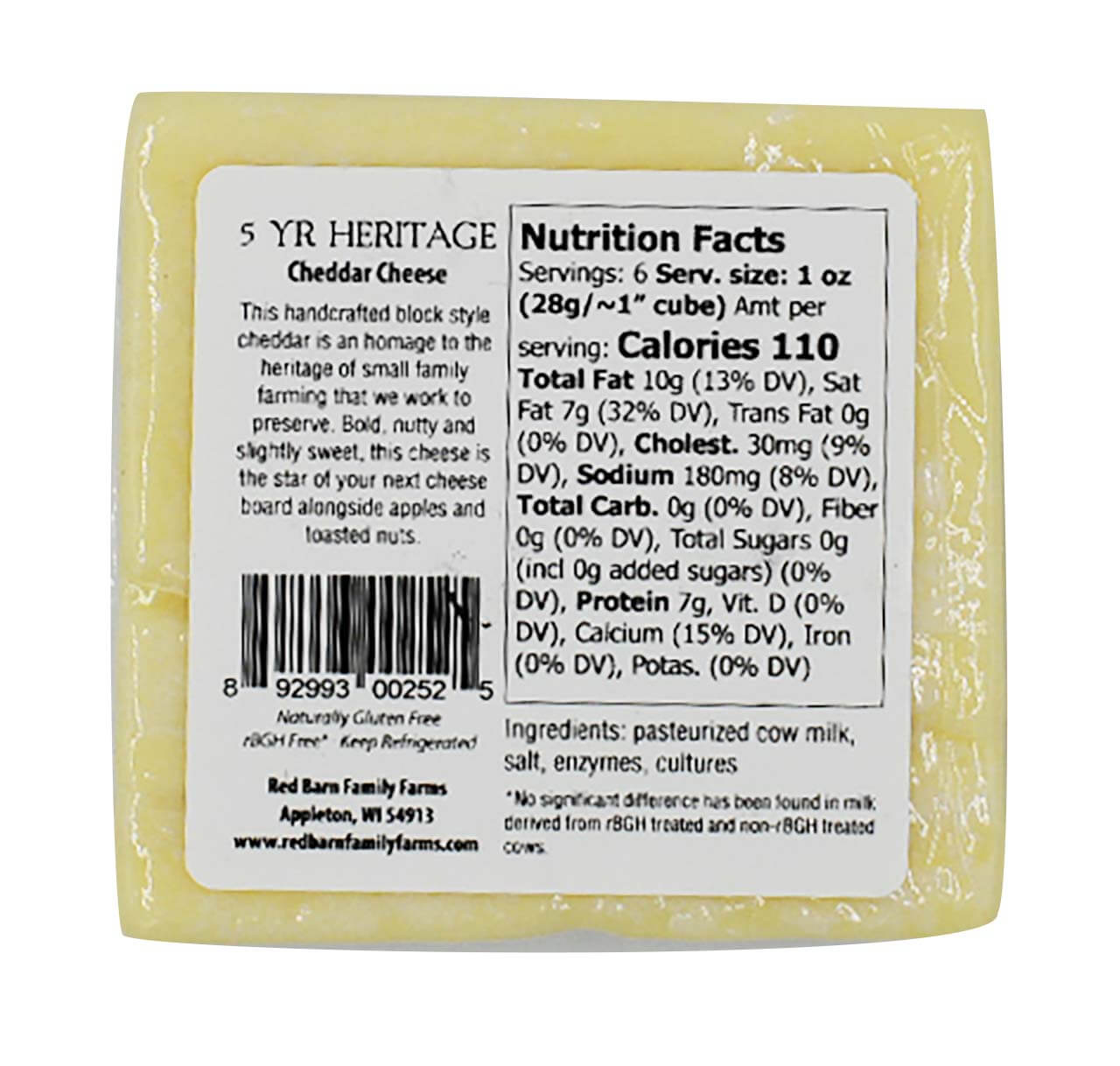 Heritage Cheddar Cheese - 5 Years Aged